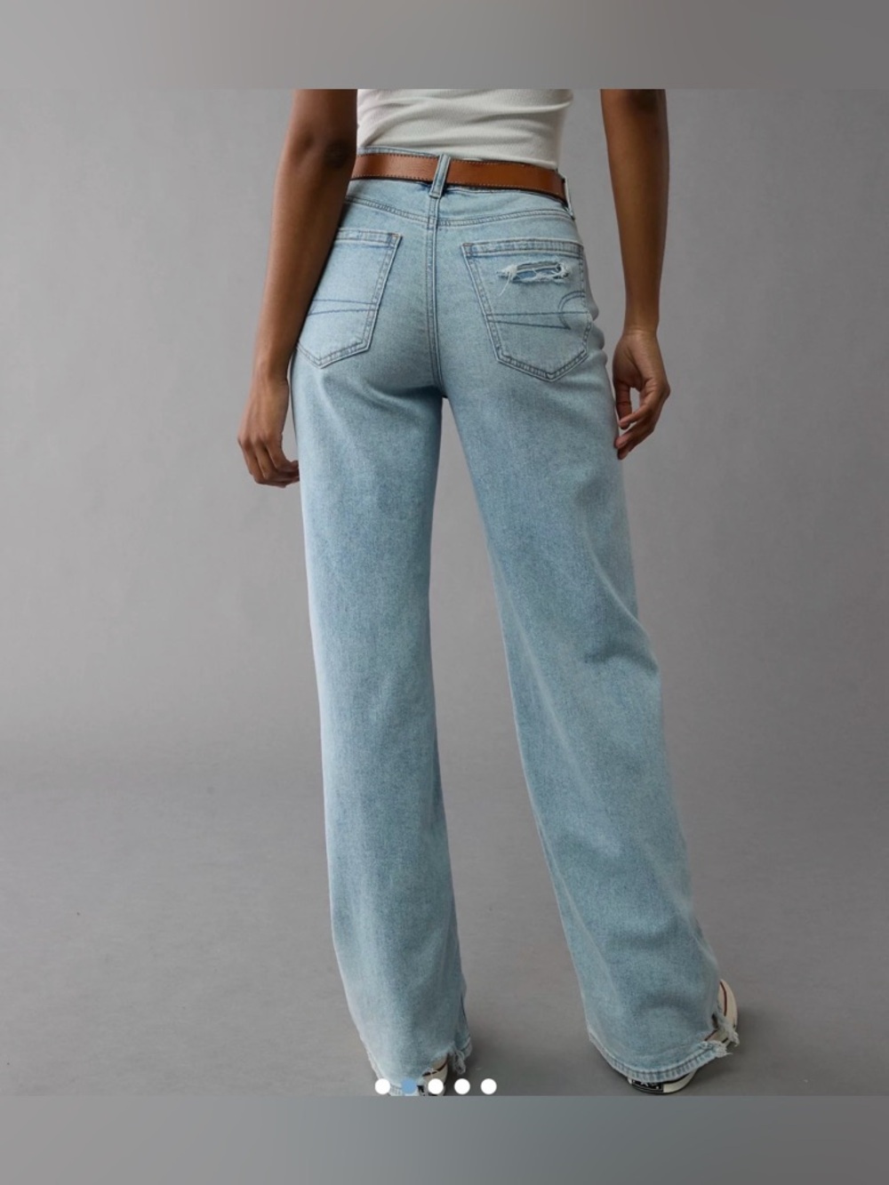 AE Dreamy Drape Stretch Super High-Waisted Baggy Wide-Leg Jean Size 10